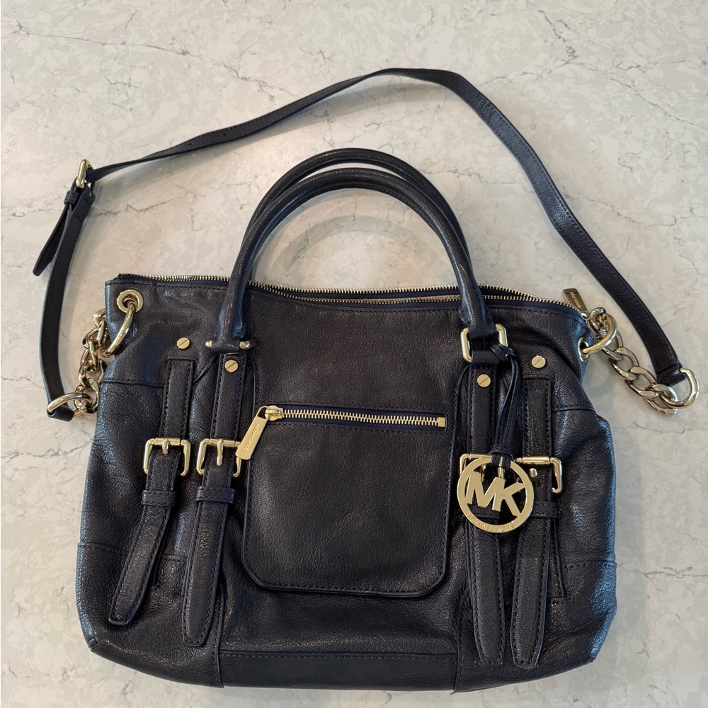 Michael Kors Navy Leather Handbag
